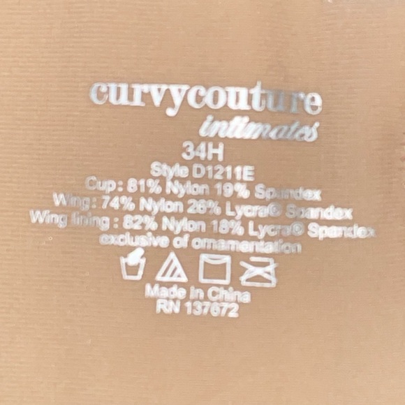 Nude Curvy Couture 34H Convertible bra NWOT - Picture 2 of 2